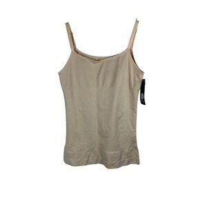 EMPETUA Scoop Neck Shaping Cami Top Adjustable Straps Nude Beige Women Size XL